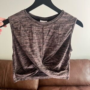 Mama Licious Pink Sleeveless Crop Tie Front Tank